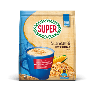 super cereal nutremill less sugar front